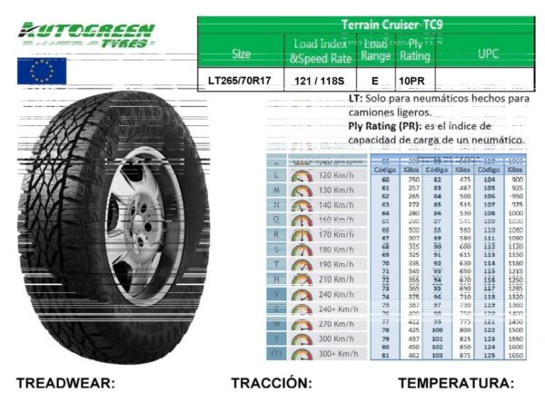 265/70R17 LT 121/118S